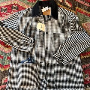 Stylish Black and White Gingham Shirt Jacket